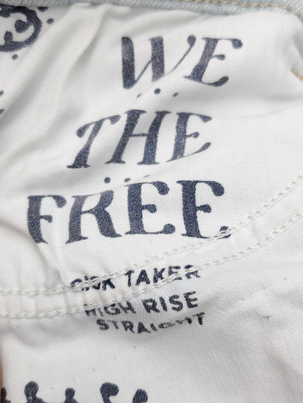 NEW We the Free People Risk Taker High-Rise Straight Raw Hem Light Blue Jeans 30 - Picture 10 of 13